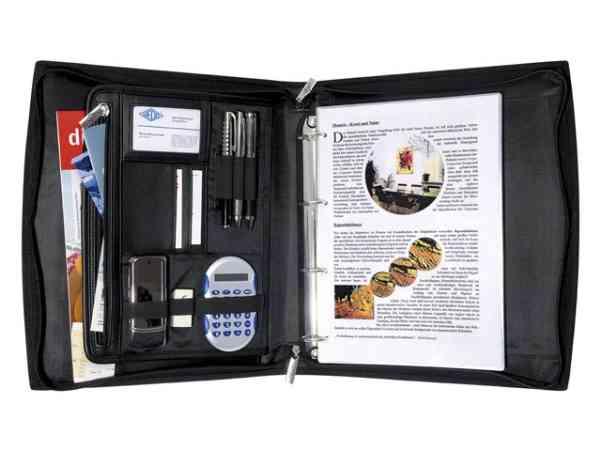 Konferencemappe Wedo A4 M/Ringe Sort M/Håndtag