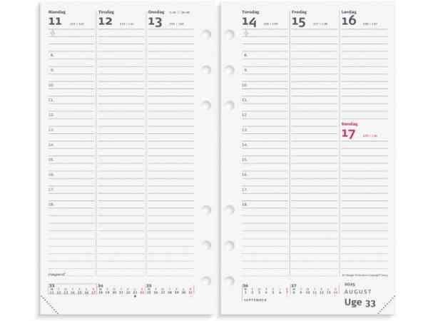 System Pp Ugekalender Højformat Refill 2025