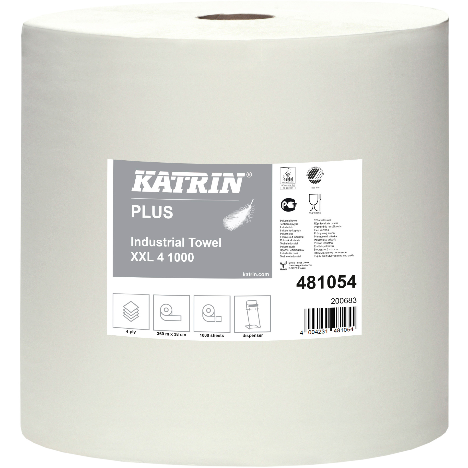 Katrin 481054 XXL Plus industrirulle 4lags hvid